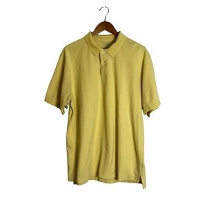 L.L. Bean yellow 100% cotton short sleeve polo shirt